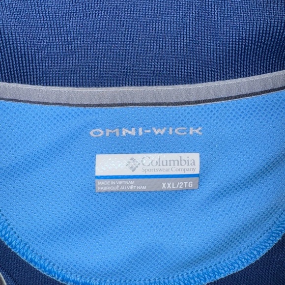 Columbia Omni-Wick Polo Shirt Mens XXL Blue Short Sleeve Performance Hike Golf - Picture 6 of 6
